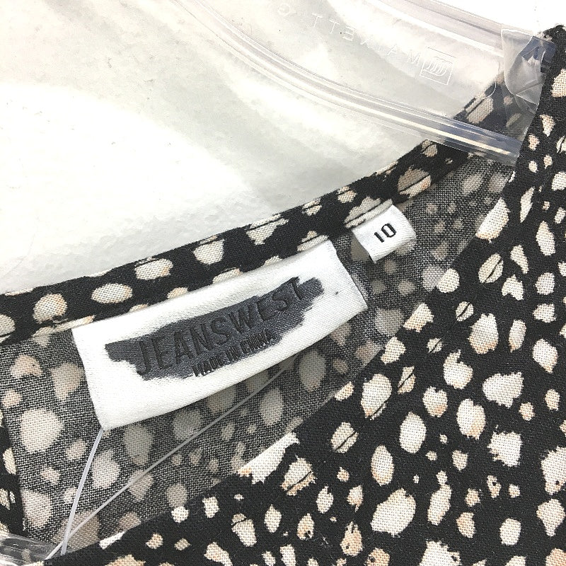 Jeanswest Black Abstract Spotted 3/4 Sleeve Blouse Top Ladies Size 10 NEW