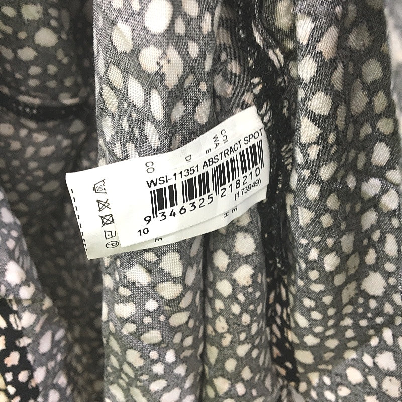 Jeanswest Black Abstract Spotted 3/4 Sleeve Blouse Top Ladies Size 10 NEW