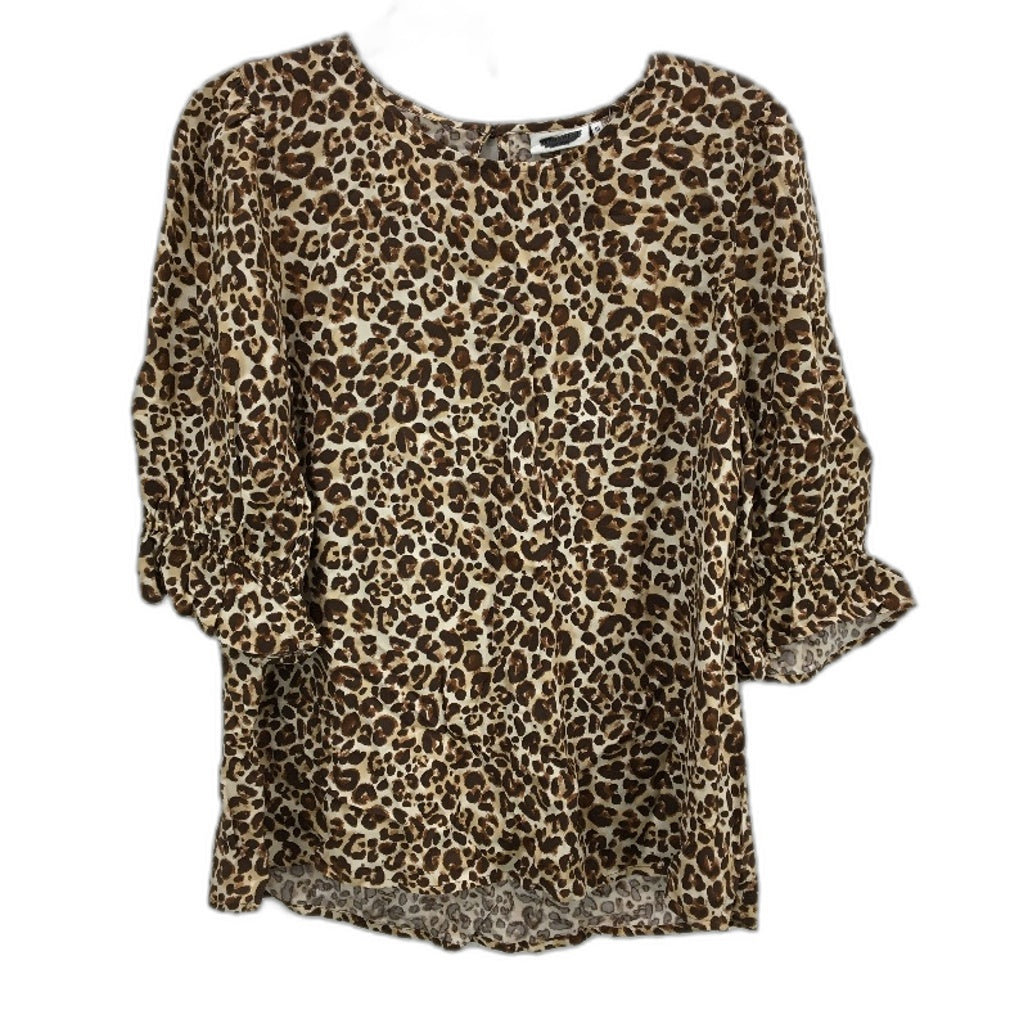Jeanswest Viscose Leopard Print 3/4 Sleeve Blouse Top Ladies Size 10 NEW