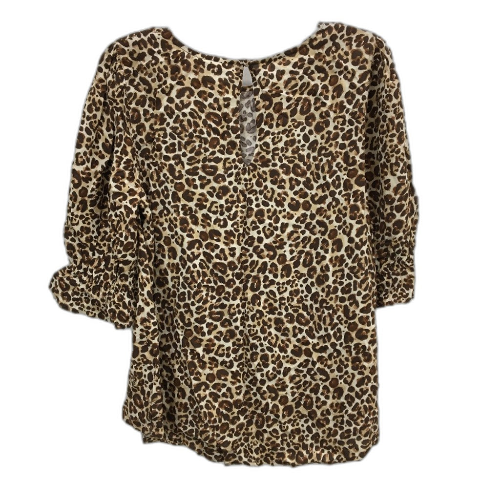 Jeanswest Viscose Leopard Print 3/4 Sleeve Blouse Top Ladies Size 10 NEW