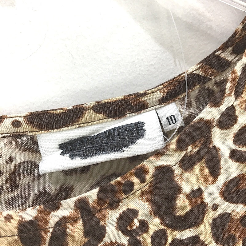 Jeanswest Viscose Leopard Print 3/4 Sleeve Blouse Top Ladies Size 10 NEW