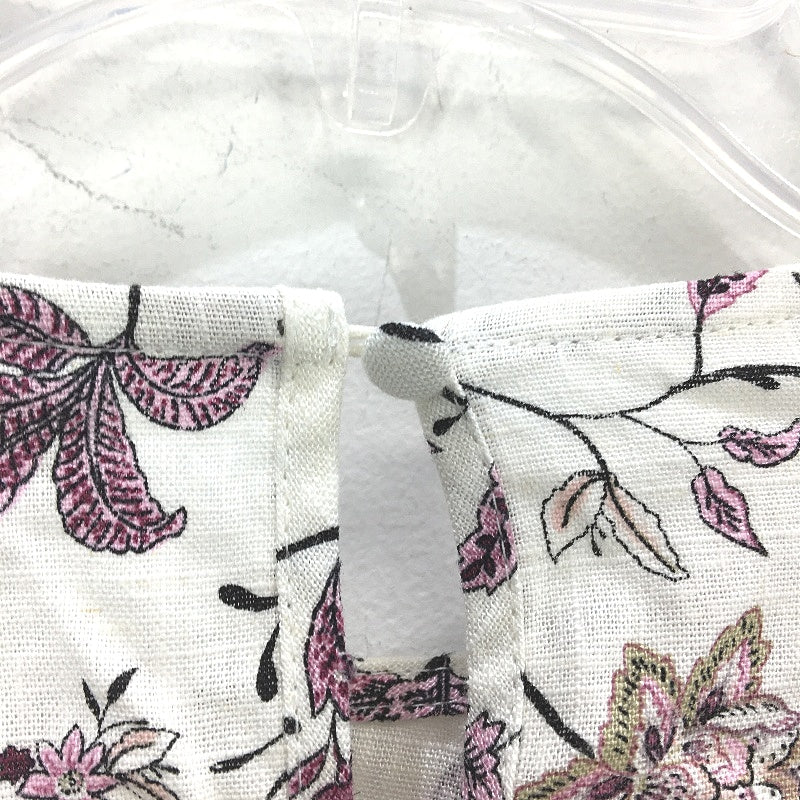 Jeanswest Cream Lavender Floral Linen Blend Blouse Top Ladies Size 10 NEW