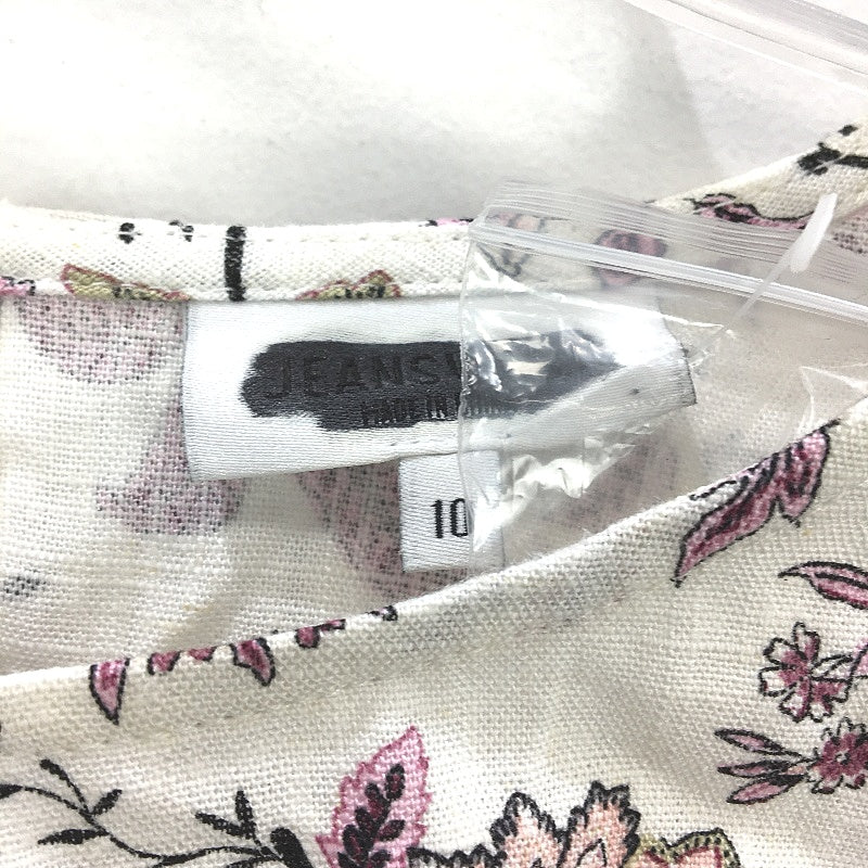 Jeanswest Cream Lavender Floral Linen Blend Blouse Top Ladies Size 10 NEW