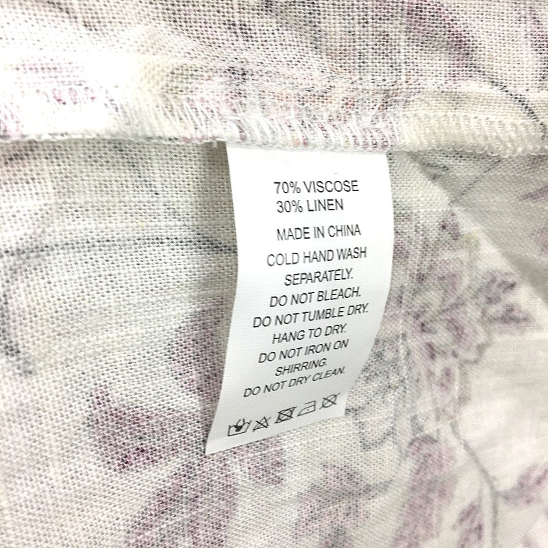 Jeanswest Cream Lavender Floral Linen Blend Blouse Top Ladies Size 10 NEW