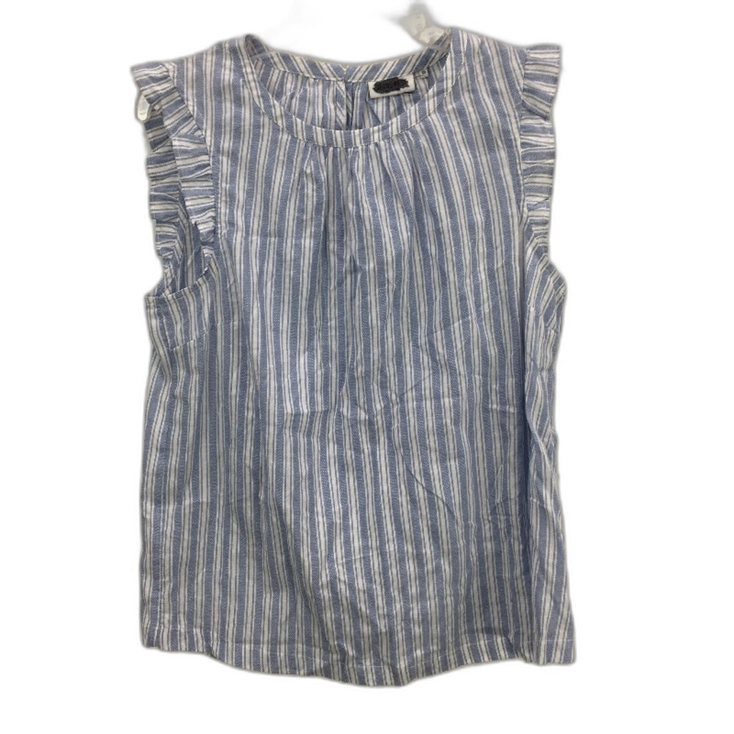 Jeanswest Blue Stripe Lightweight Sleeveless Blouse Top Ladies Size 10 NEW
