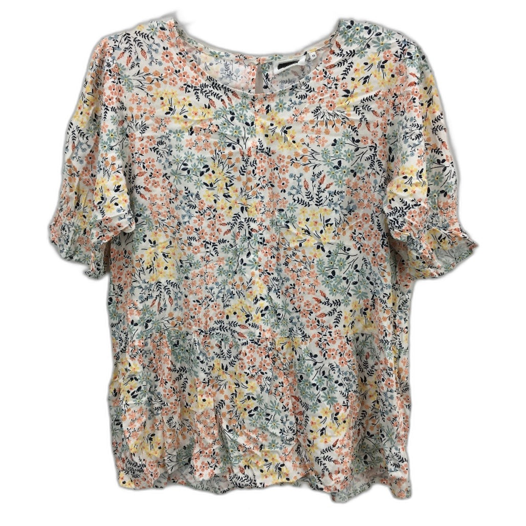 Jeanswest Multicoloured Printed Floral Short Sleeve Blouse Top Ladies Sze 10 NEW