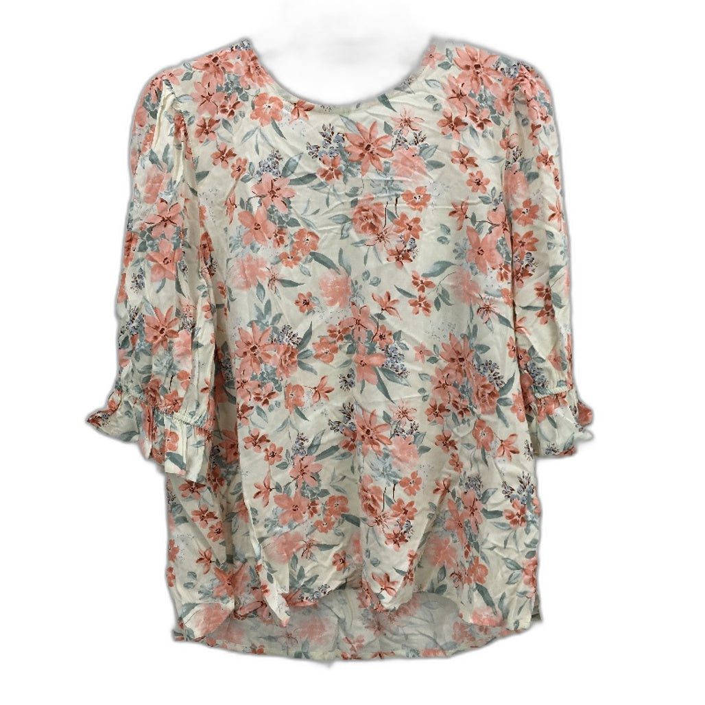 Jeanswest Multicoloured Garden Floral Mid Sleeve Blouse Top Ladies Sze 10 NEW