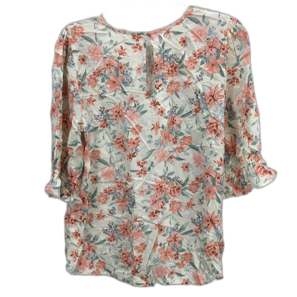 Jeanswest Multicoloured Garden Floral Mid Sleeve Blouse Top Ladies Sze 10 NEW