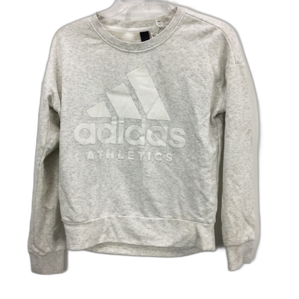 Adidas Athletics White Grey Classic Style Sweatshirt Jumper Ladies Size 8