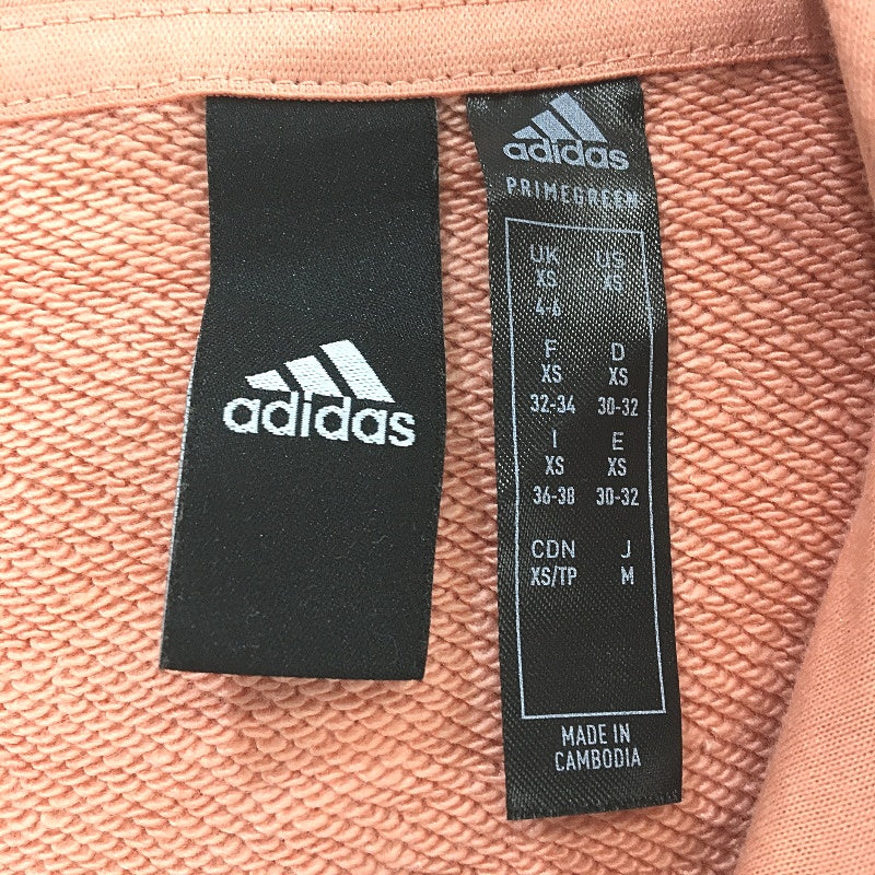 Adidas Peach Hooded Cotton Blendd Large Logo Sweat Jumper Ladies Size XS