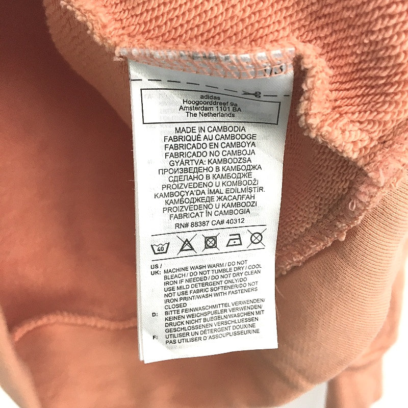 Adidas Peach Hooded Cotton Blendd Large Logo Sweat Jumper Ladies Size XS