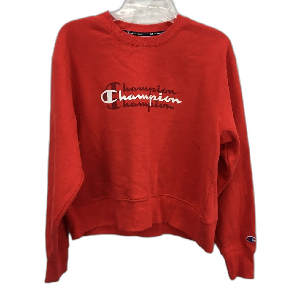 Champion Bright Red Soft Fleece Cropped Jumper Ladies Size M