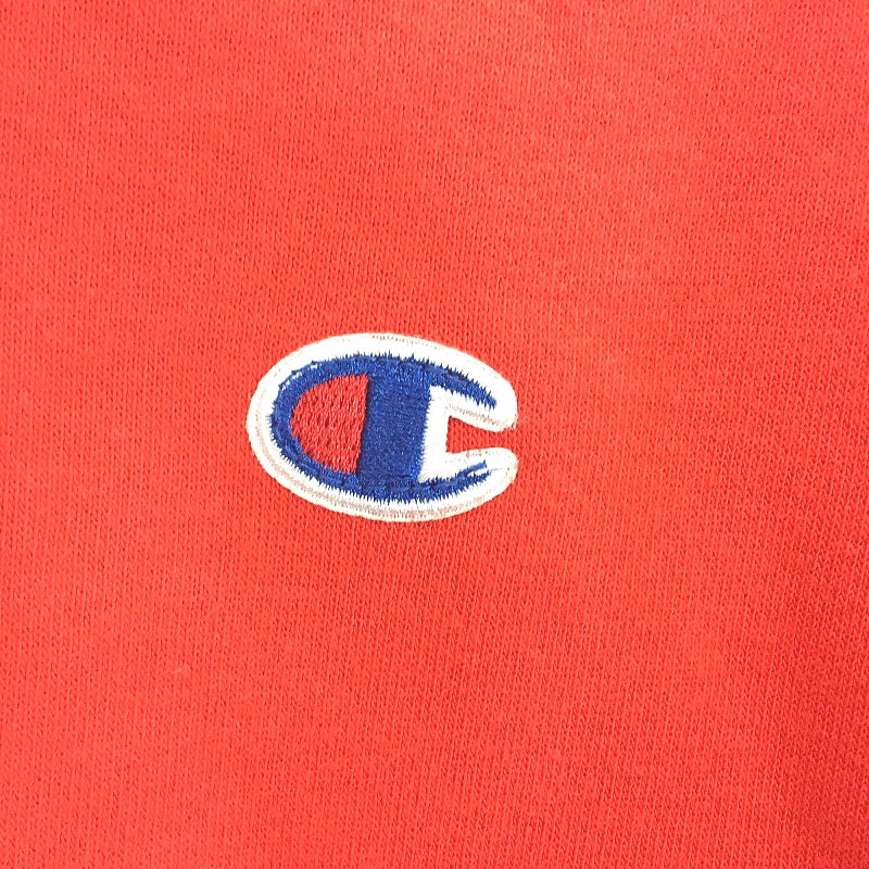 Champion Soft Red Long Sleeve Hooded Classic Style Jumper Unisex Size S