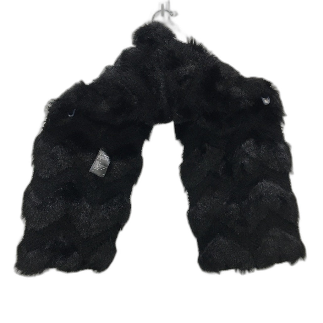 Karen Millen Black Faux Fur Neck Shawl Thick Scarf 119 x 22cm OSFM