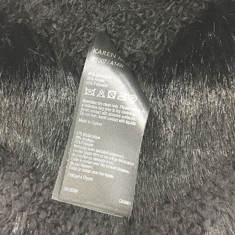 Karen Millen Black Faux Fur Neck Shawl Thick Scarf 119 x 22cm OSFM