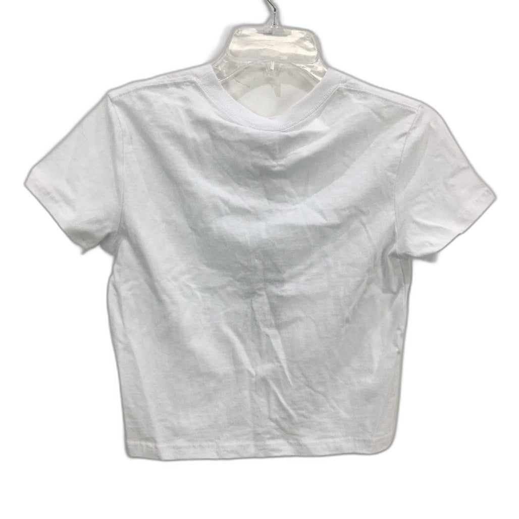 Stussy White 100% Cotton International Slim Crop Tee Ladies Size 8 NEW