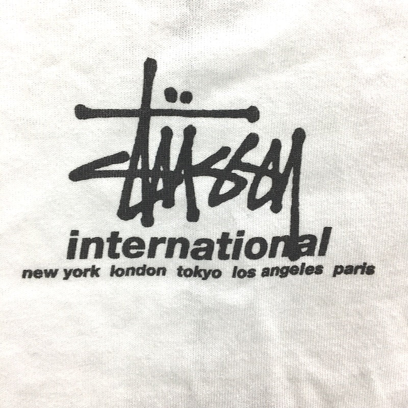 Stussy White 100% Cotton International Slim Crop Tee Ladies Size 8 NEW