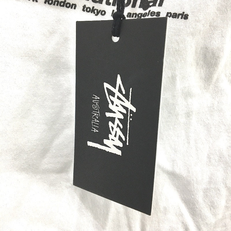 Stussy White 100% Cotton International Slim Crop Tee Ladies Size 8 NEW