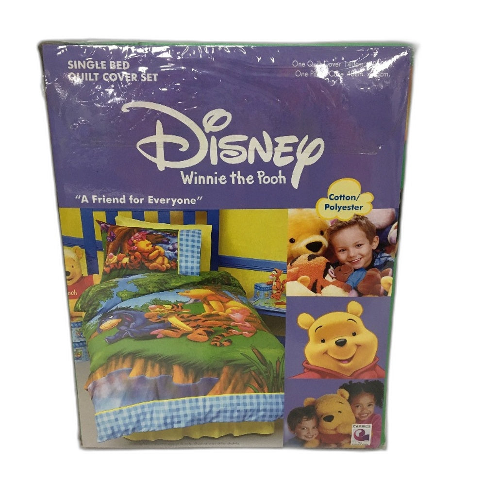 Disney Winnie The Pooh Cotton Blend Quilt Cover Set SINGLE Bed NEW