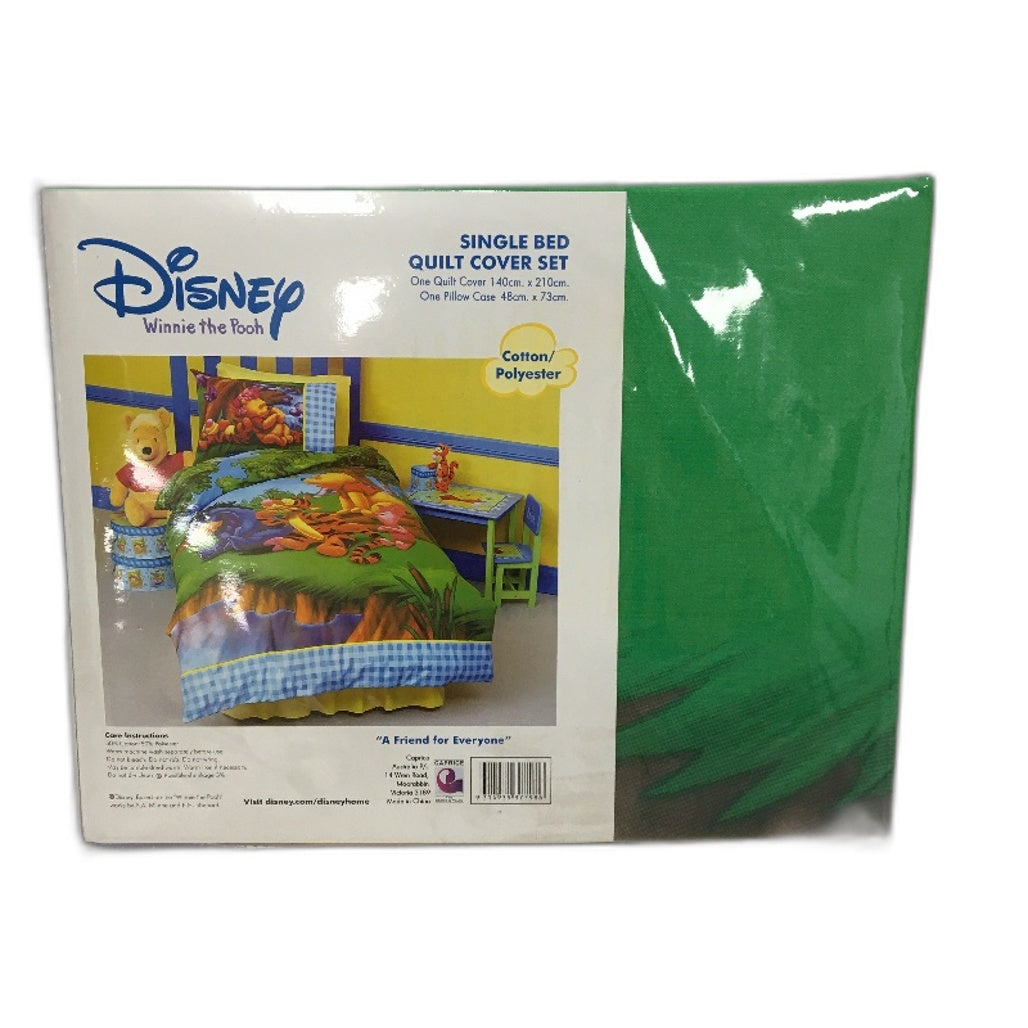 Disney Winnie The Pooh Cotton Blend Quilt Cover Set SINGLE Bed NEW