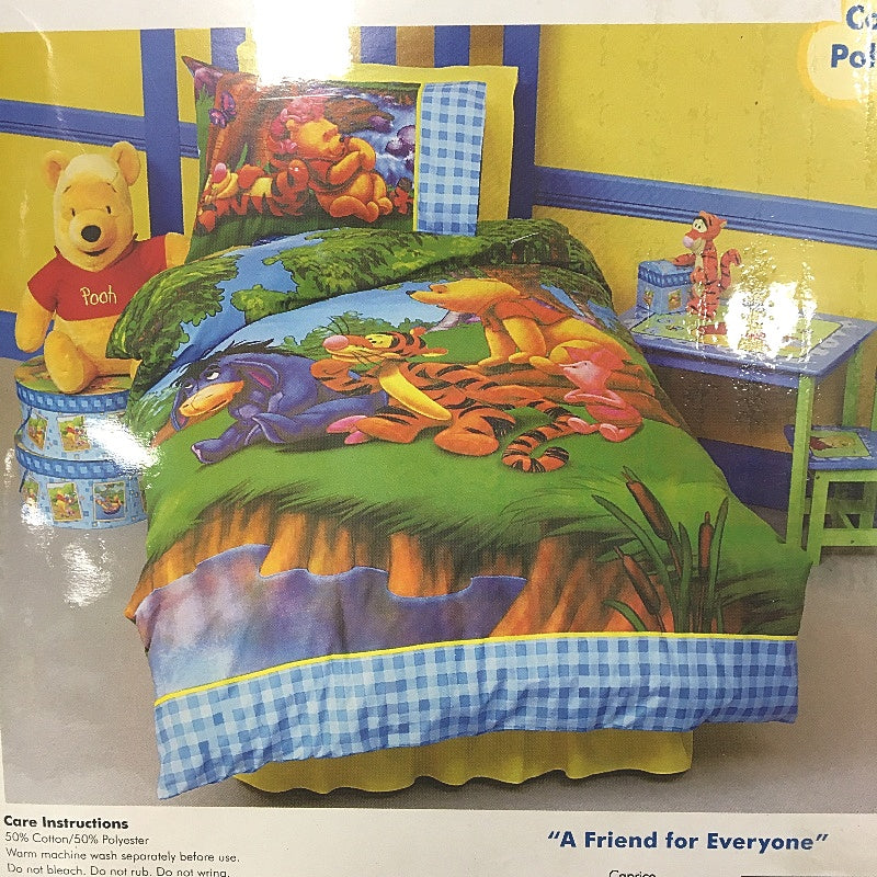 Disney Winnie The Pooh Cotton Blend Quilt Cover Set SINGLE Bed NEW