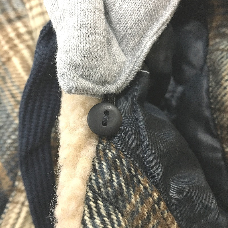 Just Jeans Brown Flannel Check Grey Removable Jersey Hood Jacket Mens Sz 2XL NEW