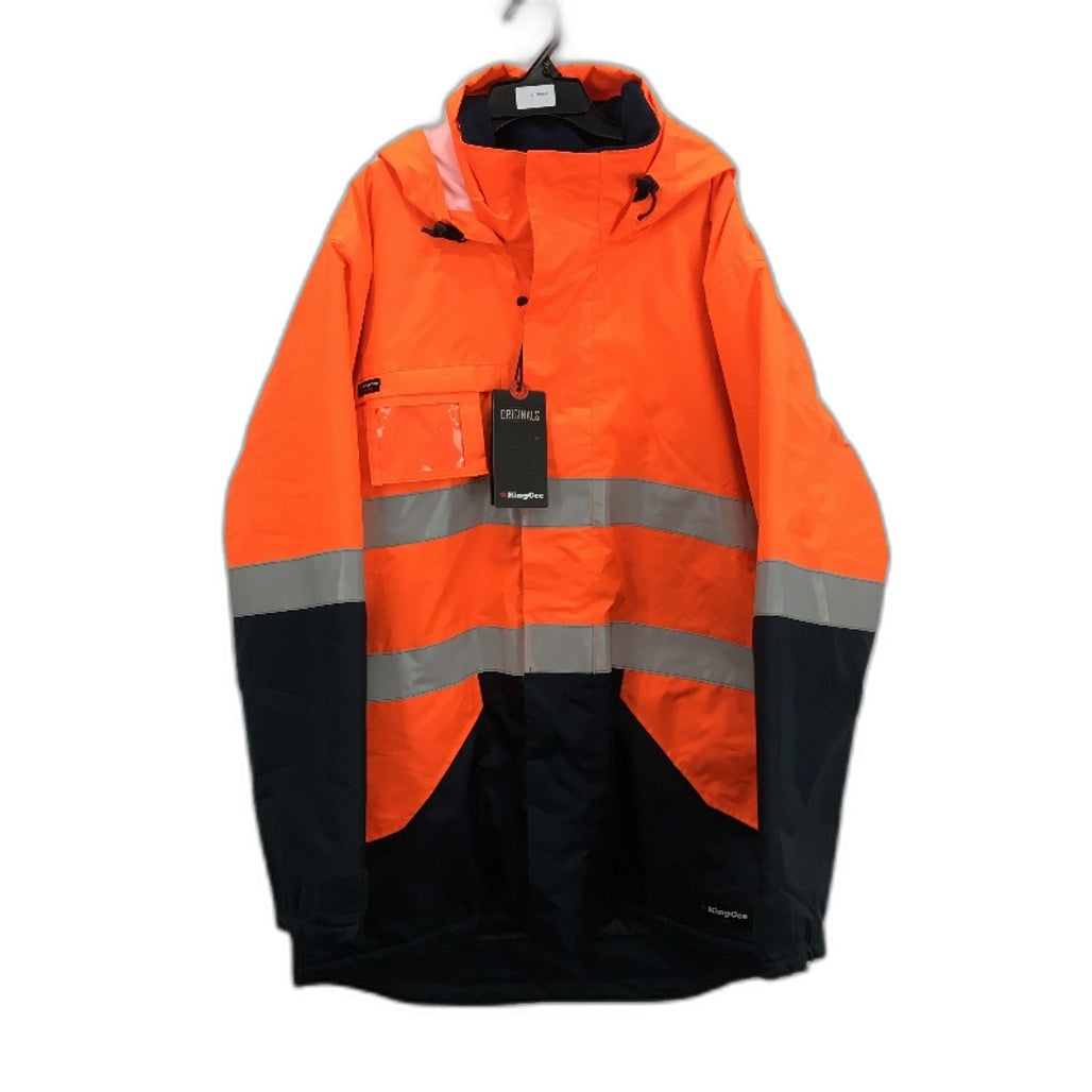 KingGee Reflective Insulated HiVis Orange Workwear Jacket Mens Size L NEW