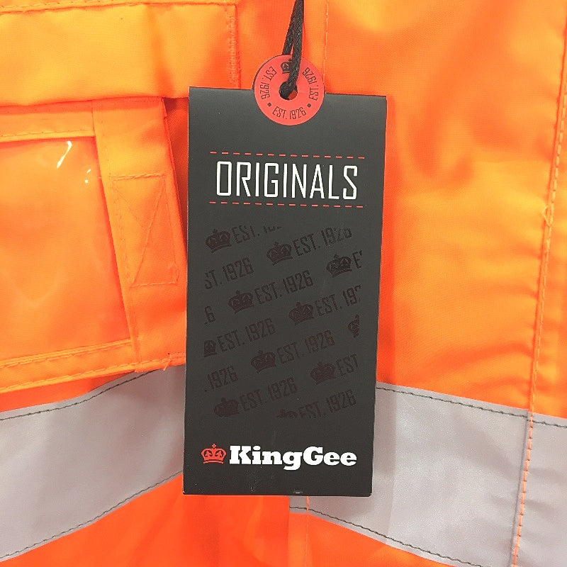 KingGee Reflective Insulated HiVis Orange Workwear Jacket Mens Size L NEW