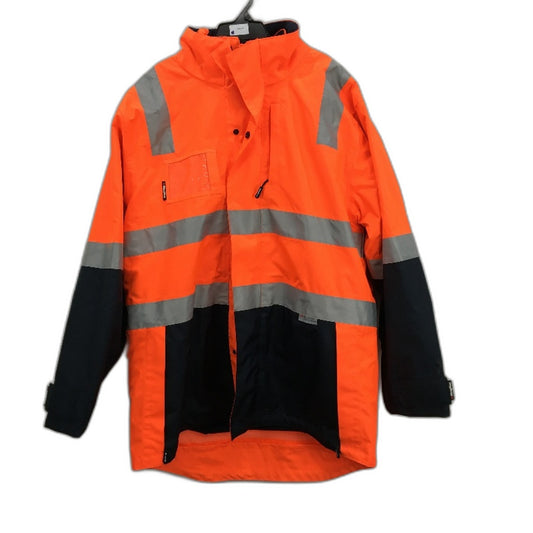 KingGee Reflective 3 in 1 Cotton HiVis Orange Workwear Jacket Mens Size L NEW