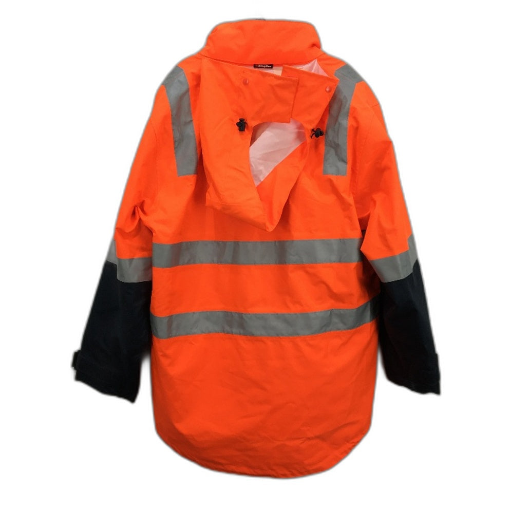 KingGee Reflective 3 in 1 Cotton HiVis Orange Workwear Jacket Mens Size L NEW