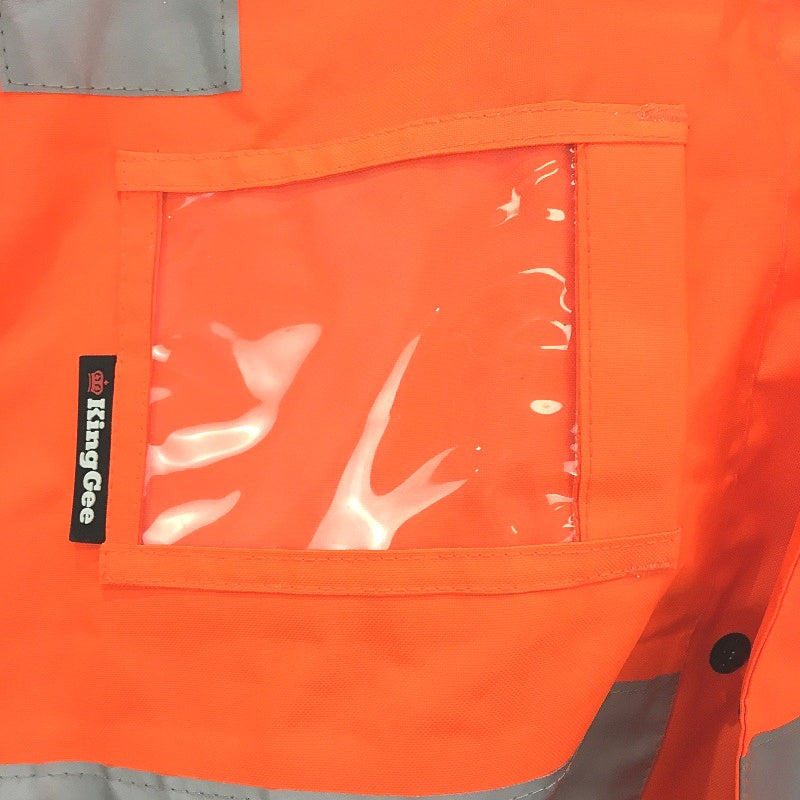 KingGee Reflective 3 in 1 Cotton HiVis Orange Workwear Jacket Mens Size L NEW