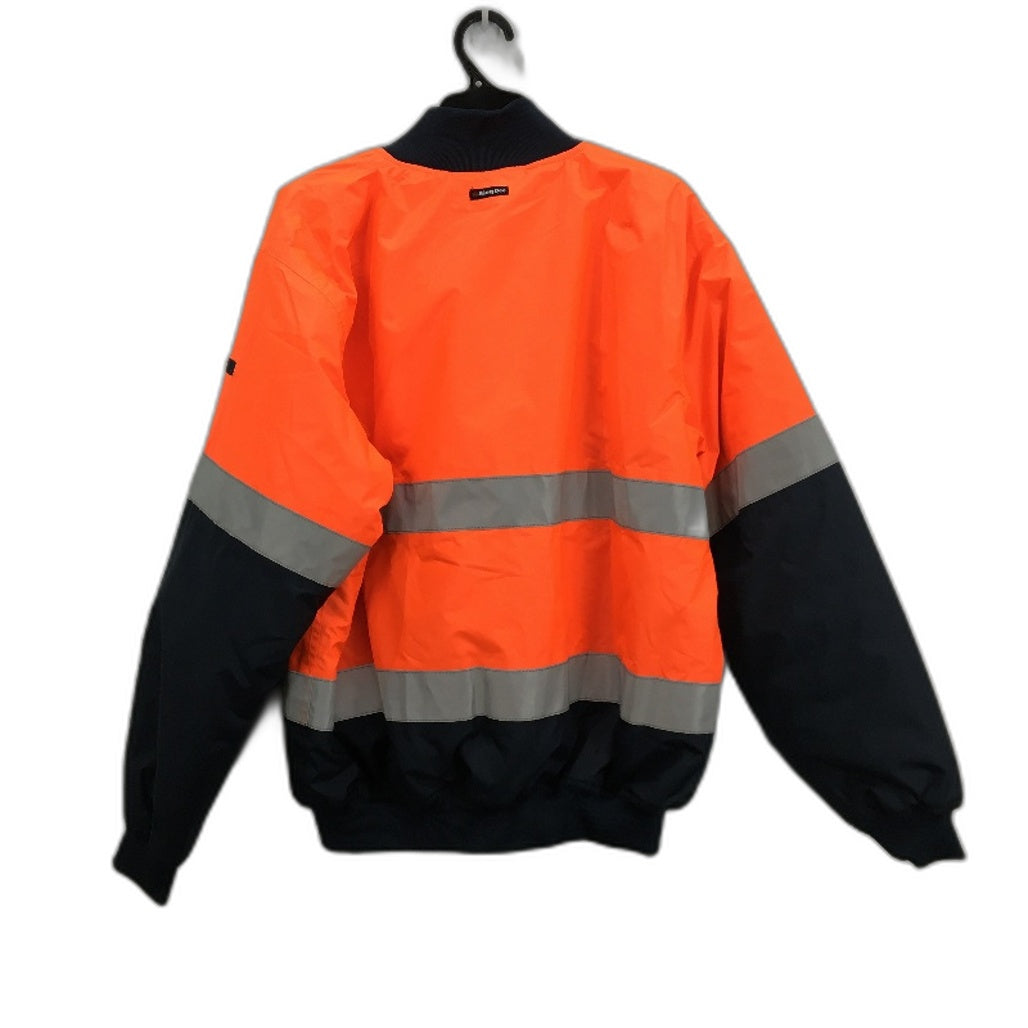 KingGee Reflective Bomber Concealed Hood HiVis Orange Workwear Jacket Mens Sze M