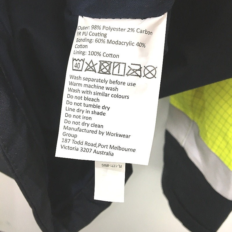 Hard Yakka HiVis Yellow Navy Reflective Workwear Hooded Jacket Mens Size XS NEW