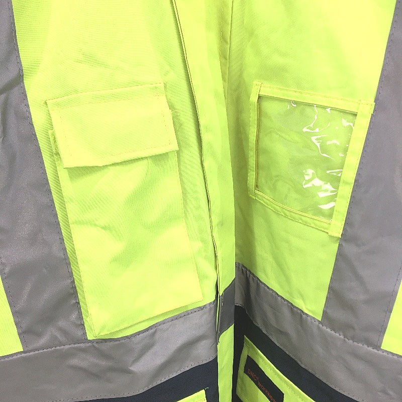 DNC Workwear HiVis Yellow Navy Reflective Waterproof Jacket Mens Size M NEW