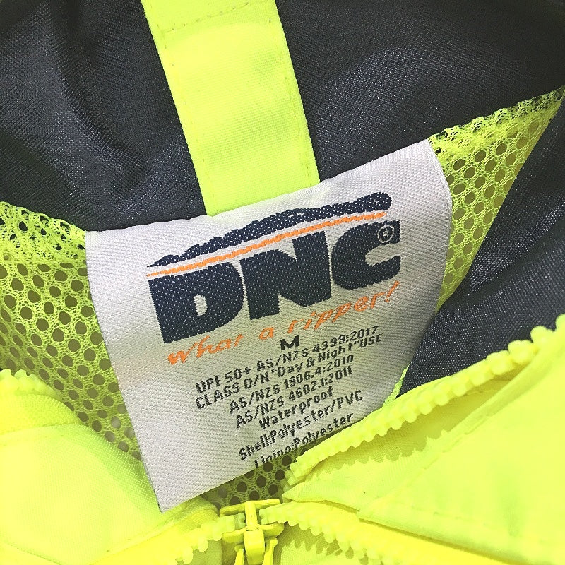 DNC Workwear HiVis Yellow Navy Reflective Waterproof Jacket Mens Size M NEW