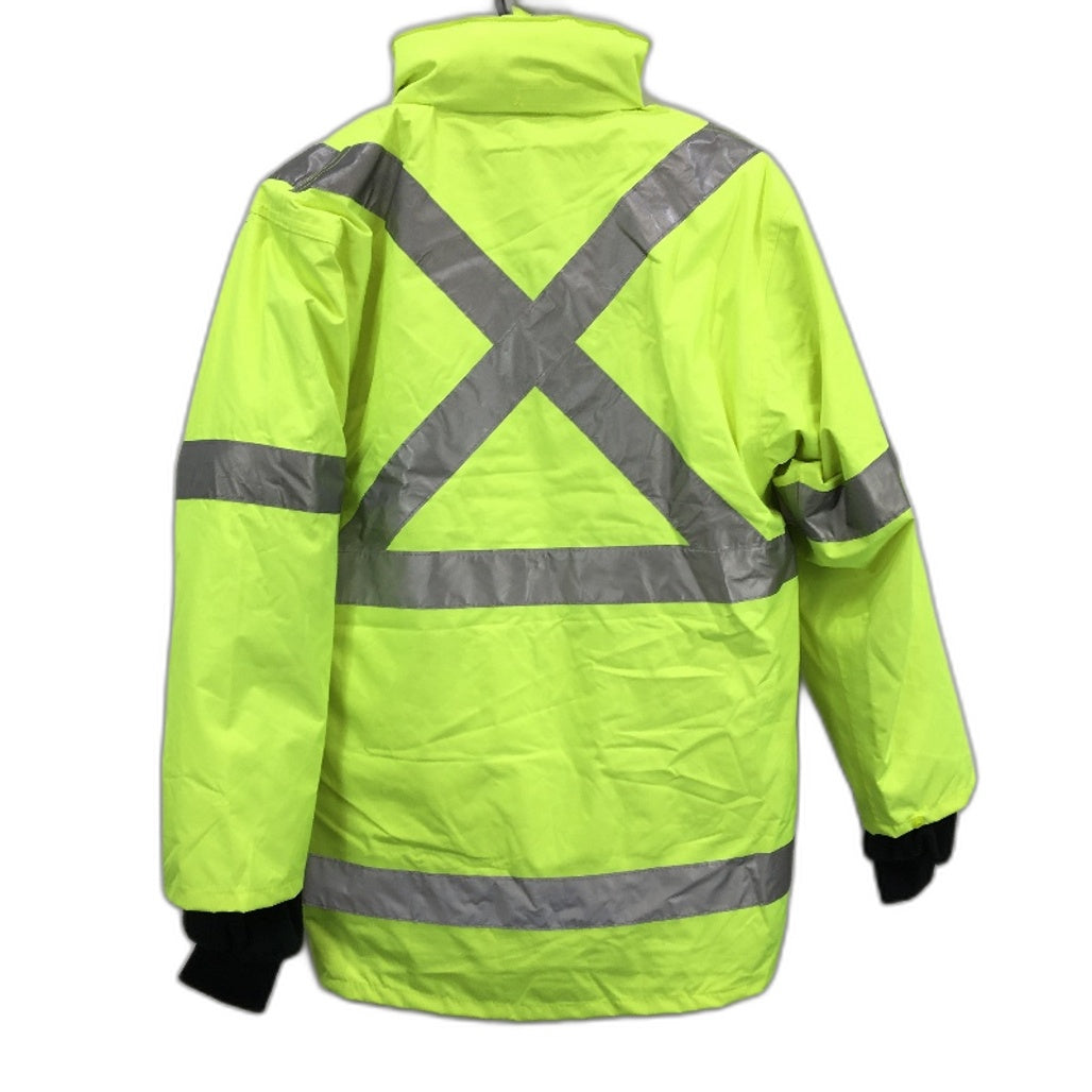 DNC Workwear HiVis Yellow 6 in 1 Reflective Waterproof Jacket Mens Size XS NEW