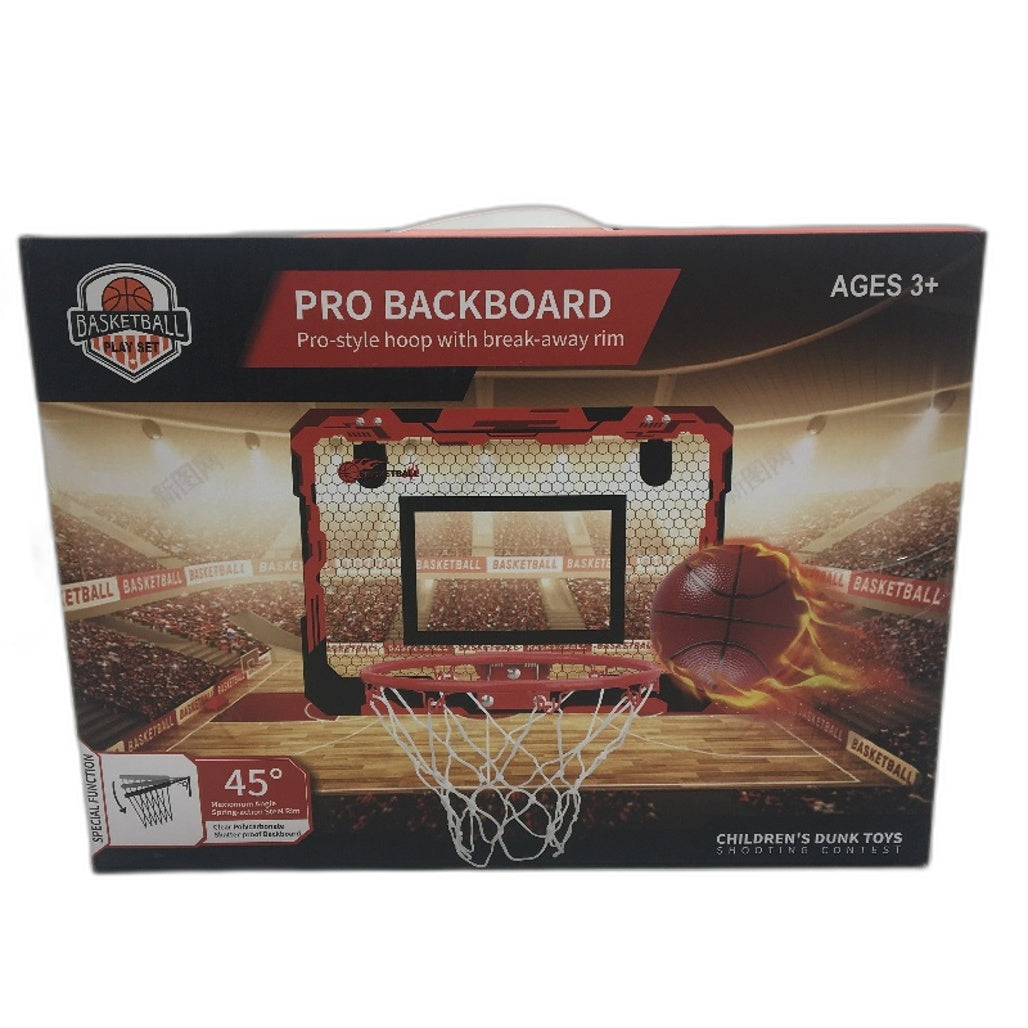 Basketball Playset Pro Style Backboard Hoop With Break-away Rim Kids Dunk Toys