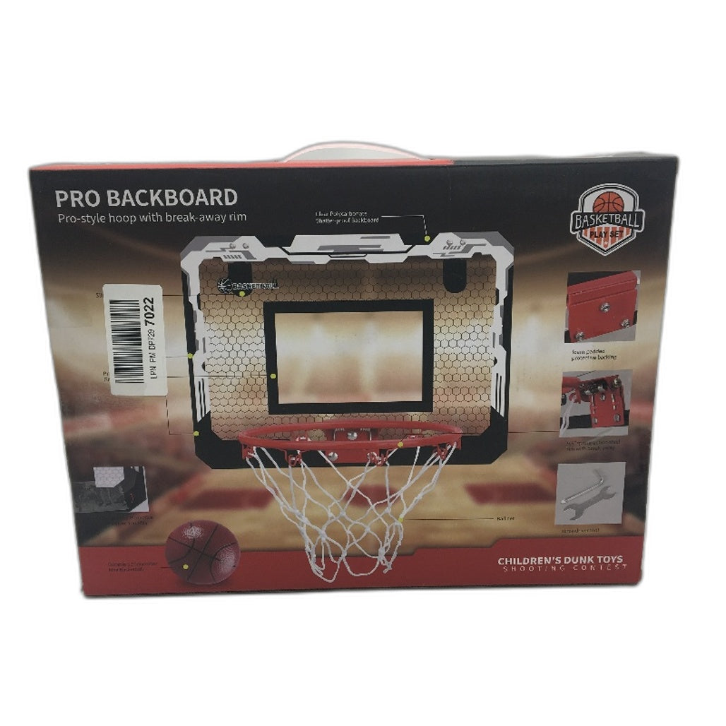 Basketball Playset Pro Style Backboard Hoop With Break-away Rim Kids Dunk Toys