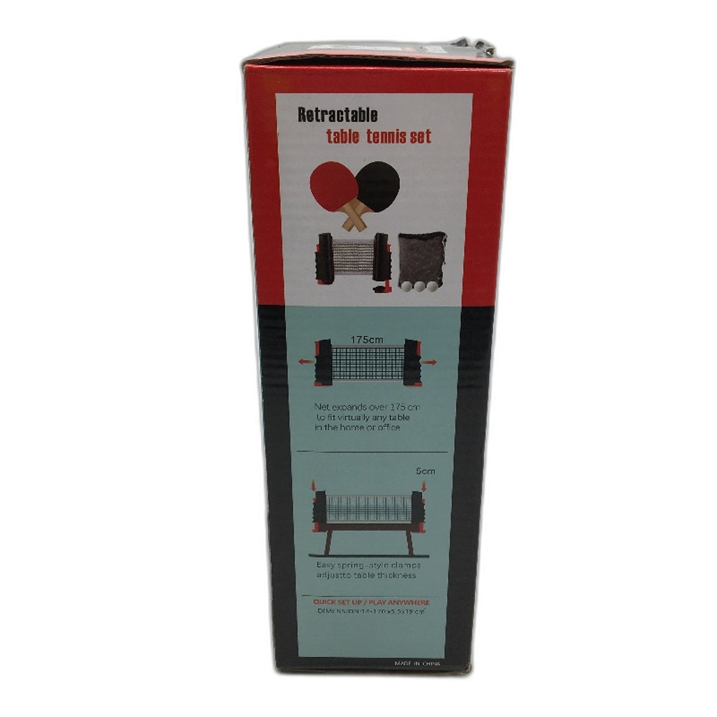 Table Tennis Ping Pong Paddles Retractable Net Portable Travel Set Wth Carry Bag