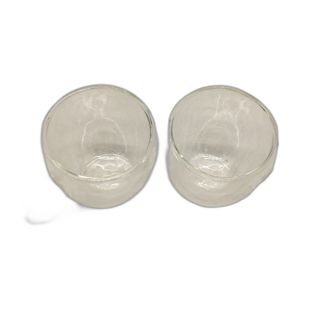 Youngever 2 Pack 5.5oz Clear Glass Insulated Coffee Cups with Handle NEW