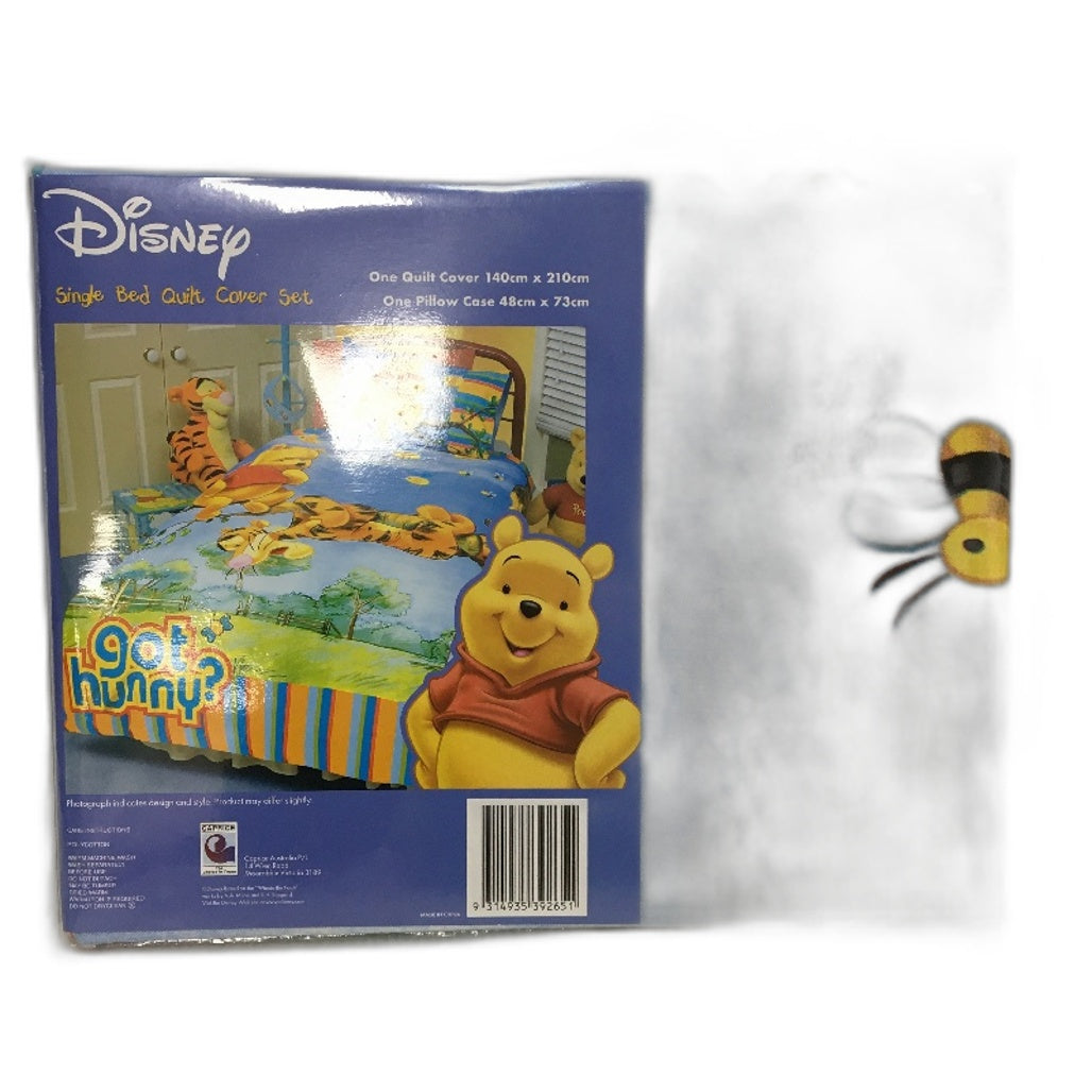 Disney Winnie The Pooh & Tigger Hunny Cotton Blend Quilt Cover Set SINGLE NEW