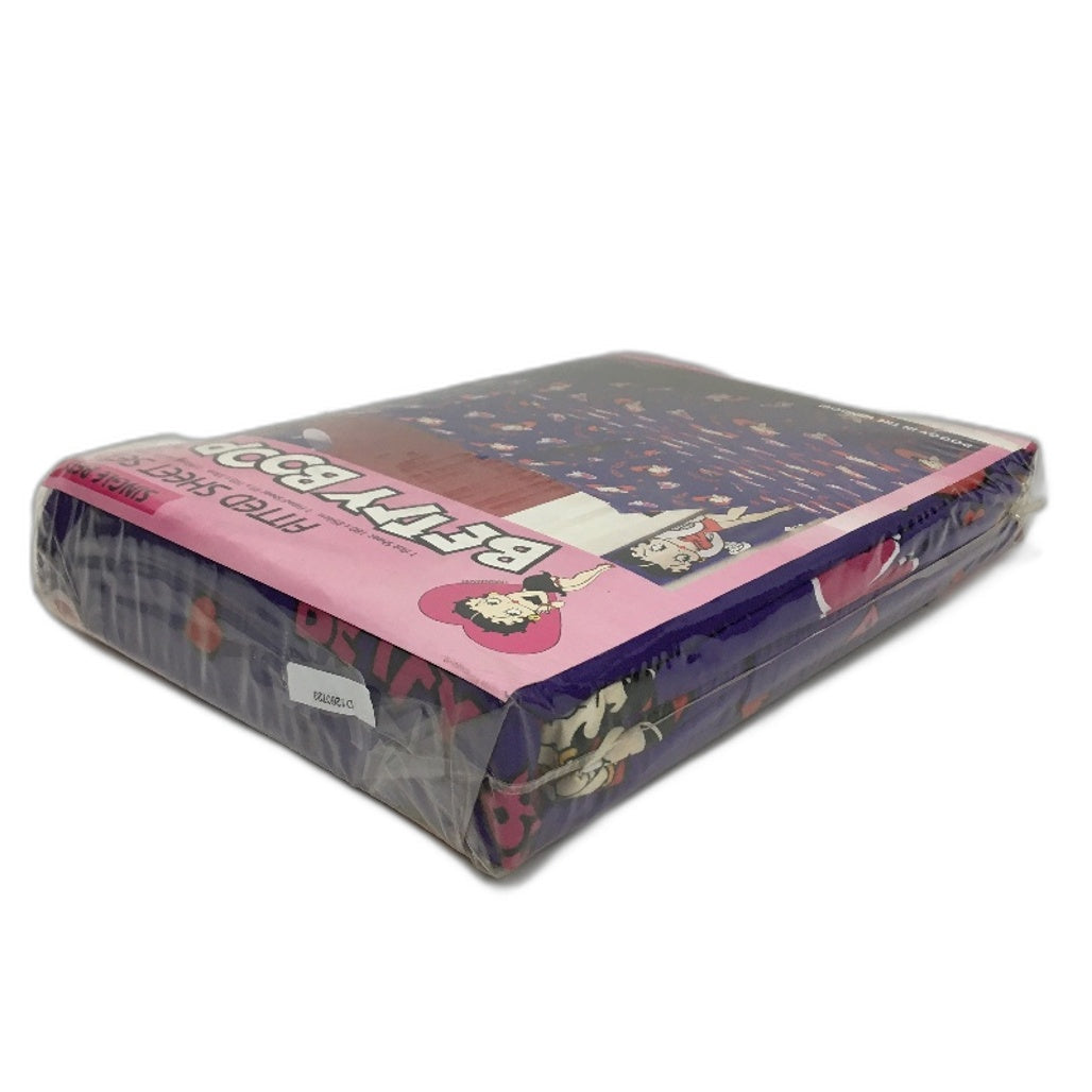 Betty Boop Purple Licenced Doggy In The Window Fitted Sheet Set SINGLE NEW