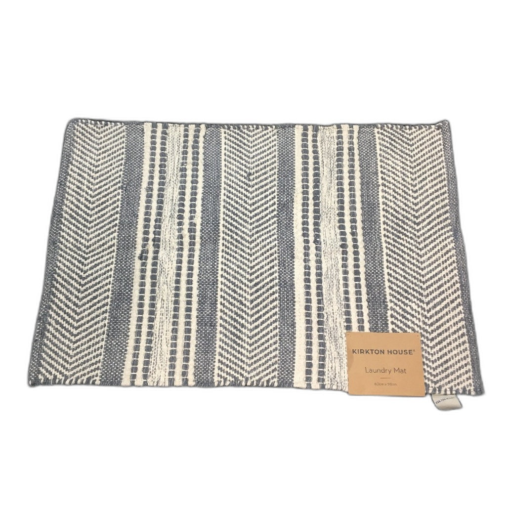 Kirkton House Grey Natural Textured Cotton Blend Laundry Mat 60 x 90cm NEW