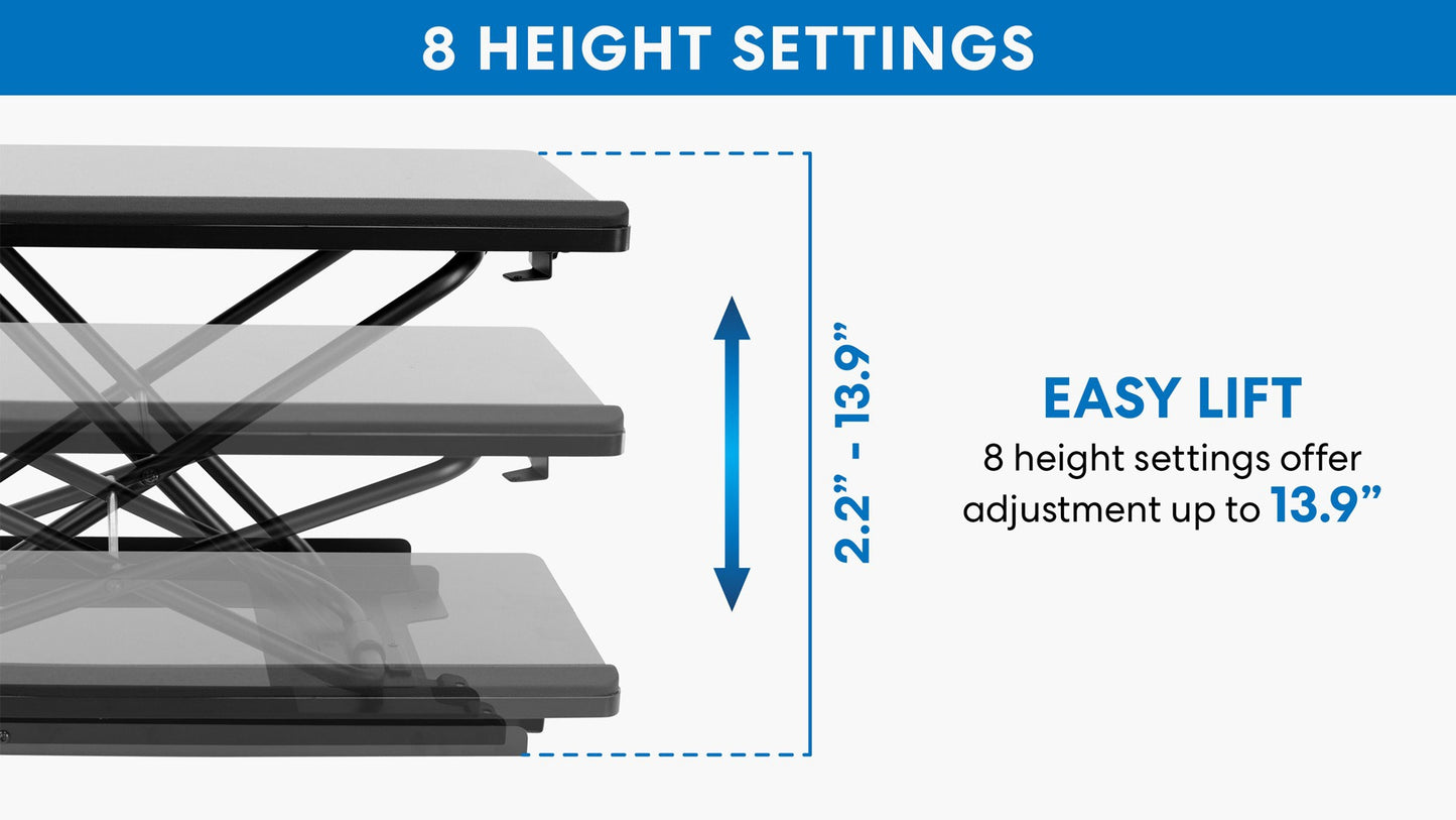 Mount It Height Adjustable Standing Keyboard Platform Black 60 x 30cm NEW