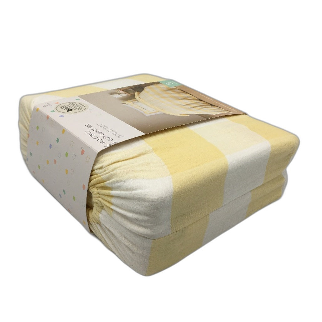 Target Soft Cotton Mia Yellow Ginham Check Kids Quilt Cover Set SINGLE Bed NEW