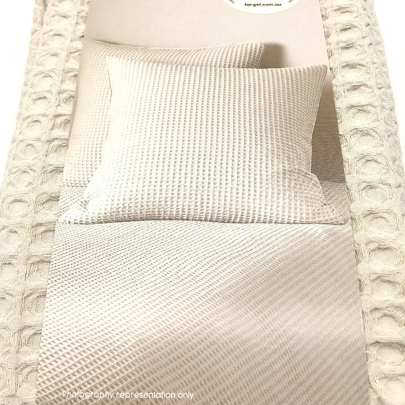 Target Stone Beige 250TC Warner Textured European Pillowcase 65cm NEW