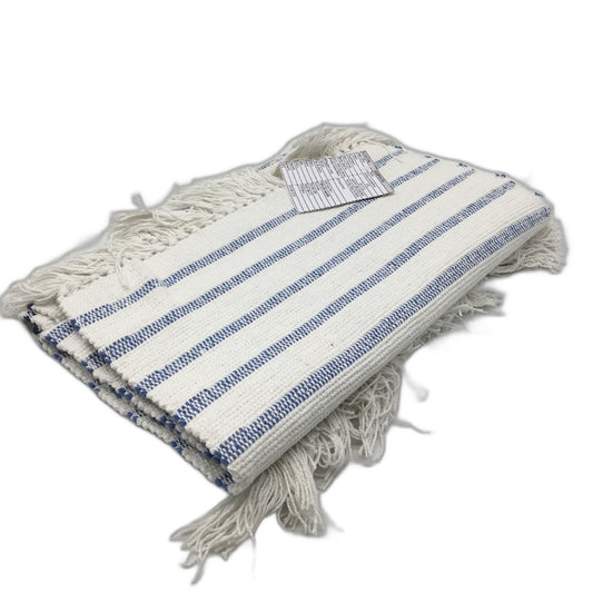 Target 2 Pack 100% Cotton White & Blue Stripe Woven Table Runners NEW