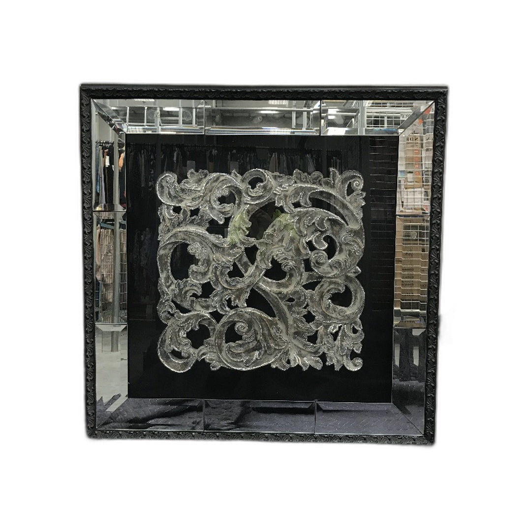 Framed Wall Hanging Art 3D Spatial Sculpture Decorative Display 100x100cm