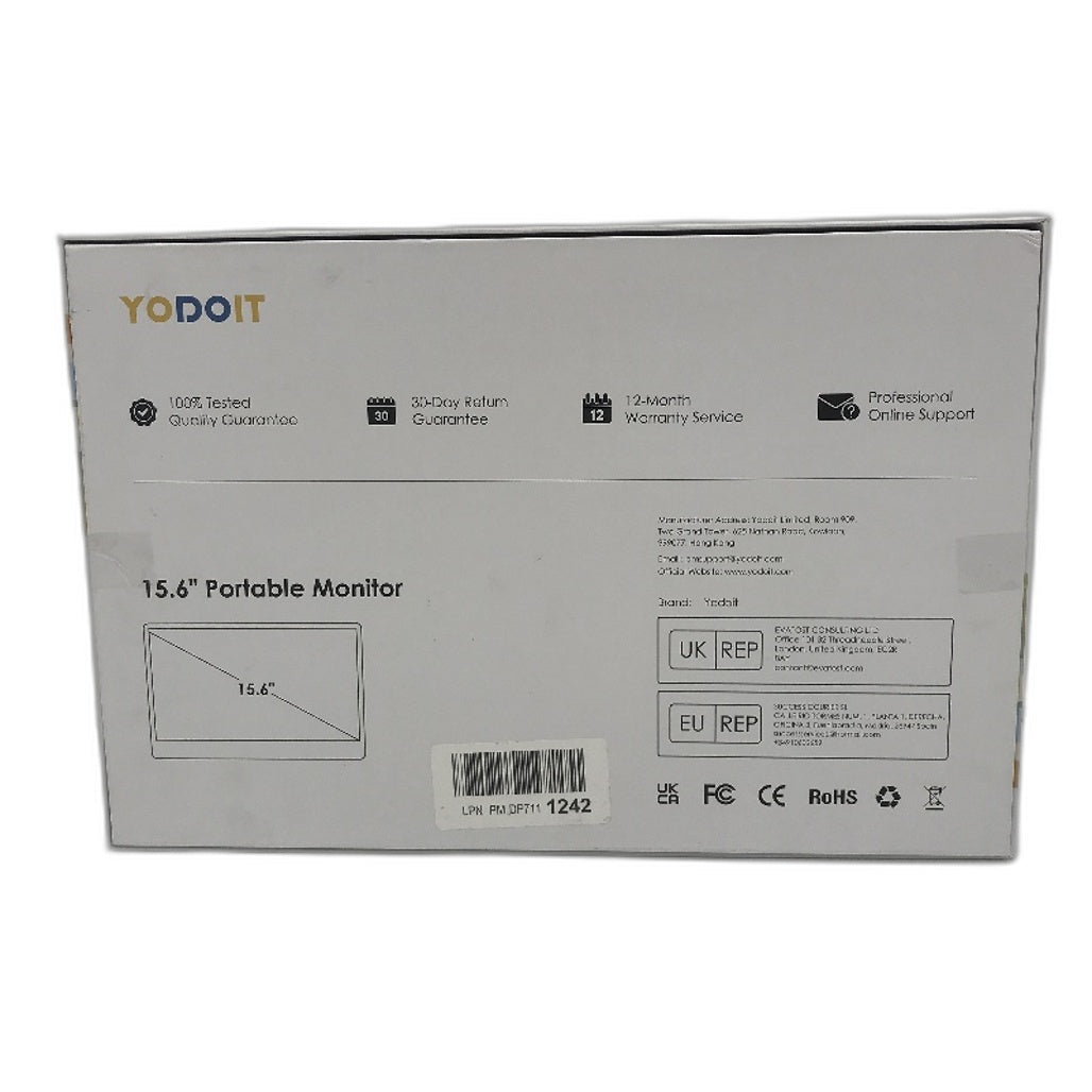 Yodoit Portable 15.6 Inch Monitor 1080P FHD Built In Speakers IPS Display NEW