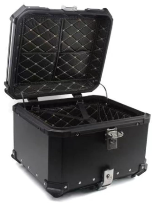 Iproods 55L Motorcycle Aluminium Alloy Black Tailbox Top Case NEW